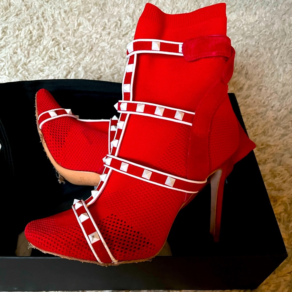 Red and white Valentino boots